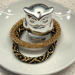 Black and Gold Bracelet Set